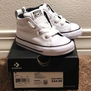 White Leather Toddler Converse